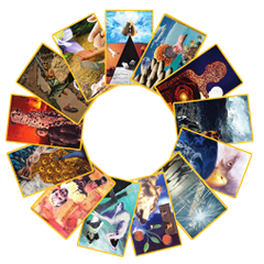 Cartas de SoulCollage® dispostas em círculo